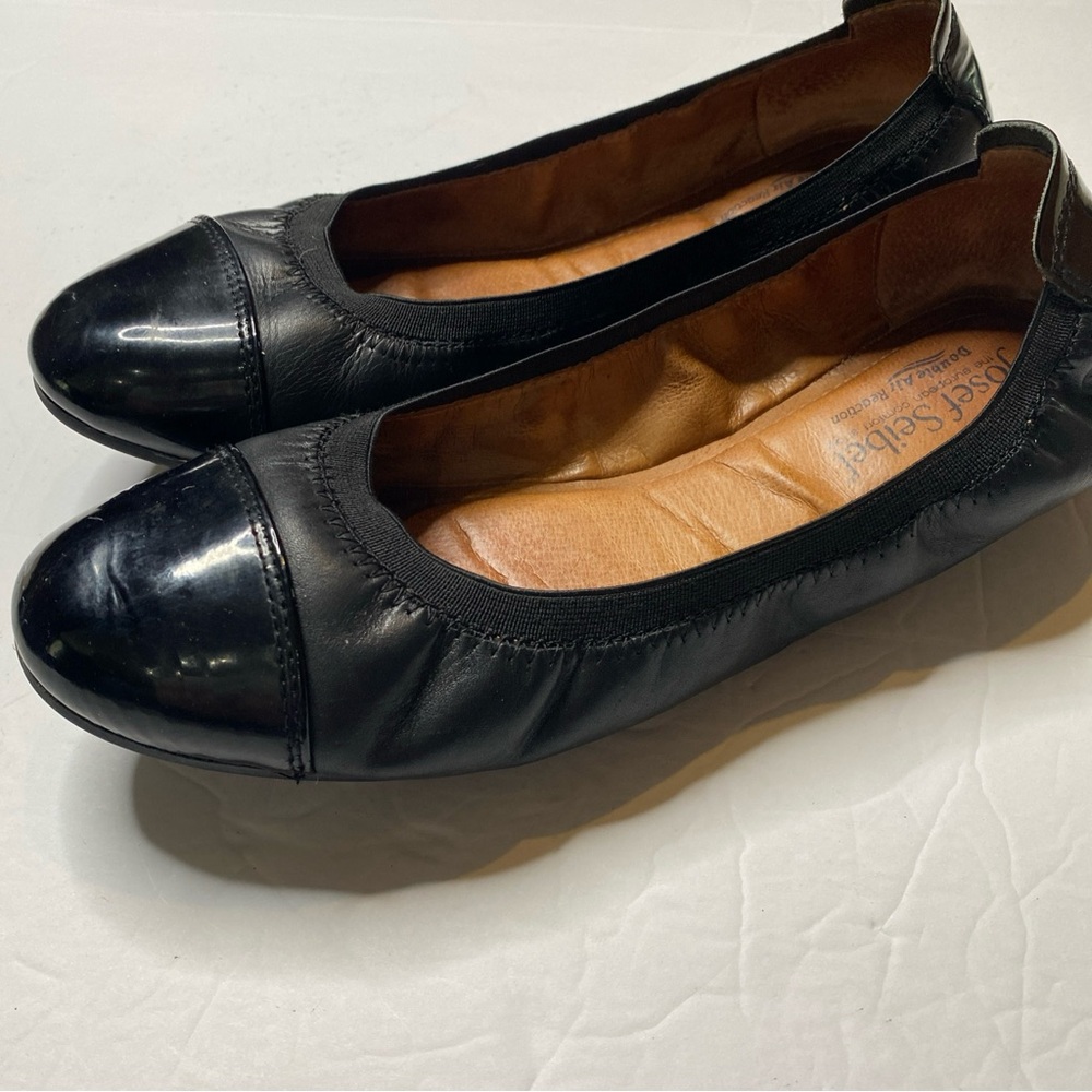 Josef Seibel Pippa 07 Ballet Flats Womens Size 40 US 9.5 Black Leather Shoes
